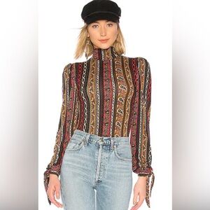 REVOLVE x Free People Donatella Paisley Top with wrist ties
